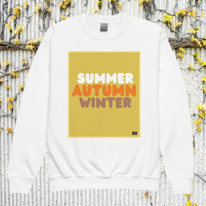 Autumn Kids in Yellow Unisex Crew Neck Sweatshirt - Available in Assorted Colors