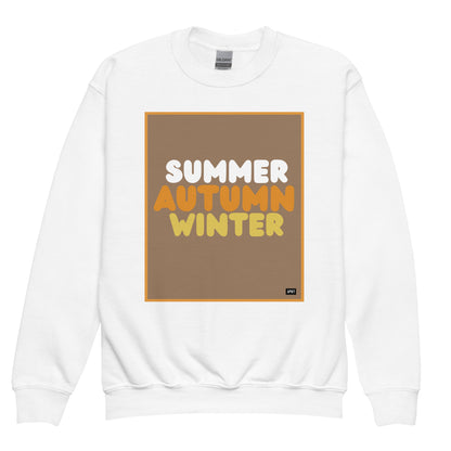 Autumn Kids in Brown Unisex Crew Neck Sweatshirt - The APWT Gift Shop