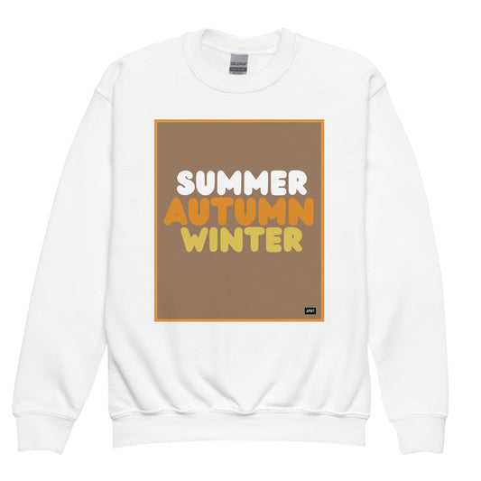Autumn Kids in Brown Unisex Crew Neck Sweatshirt - The APWT Gift Shop