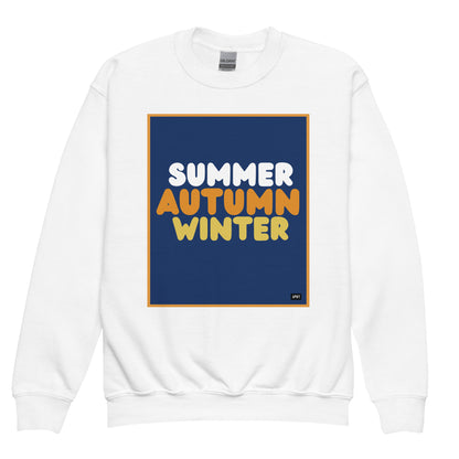 Autumn Kids in Blue Unisex Crew Neck Sweatshirt - The APWT Gift Shop