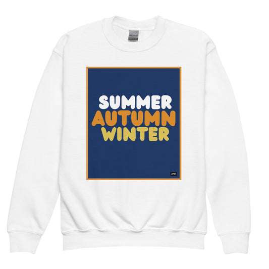 Autumn Kids in Blue Unisex Crew Neck Sweatshirt - The APWT Gift Shop