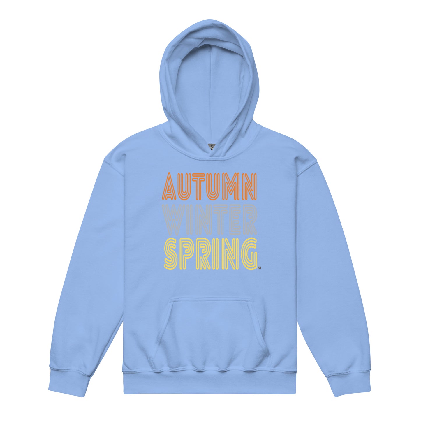 The APWT Gift Shop's Fall into Autumn Kid's Unisex Hoodie in Light Blue from the APWT Kid's Shop