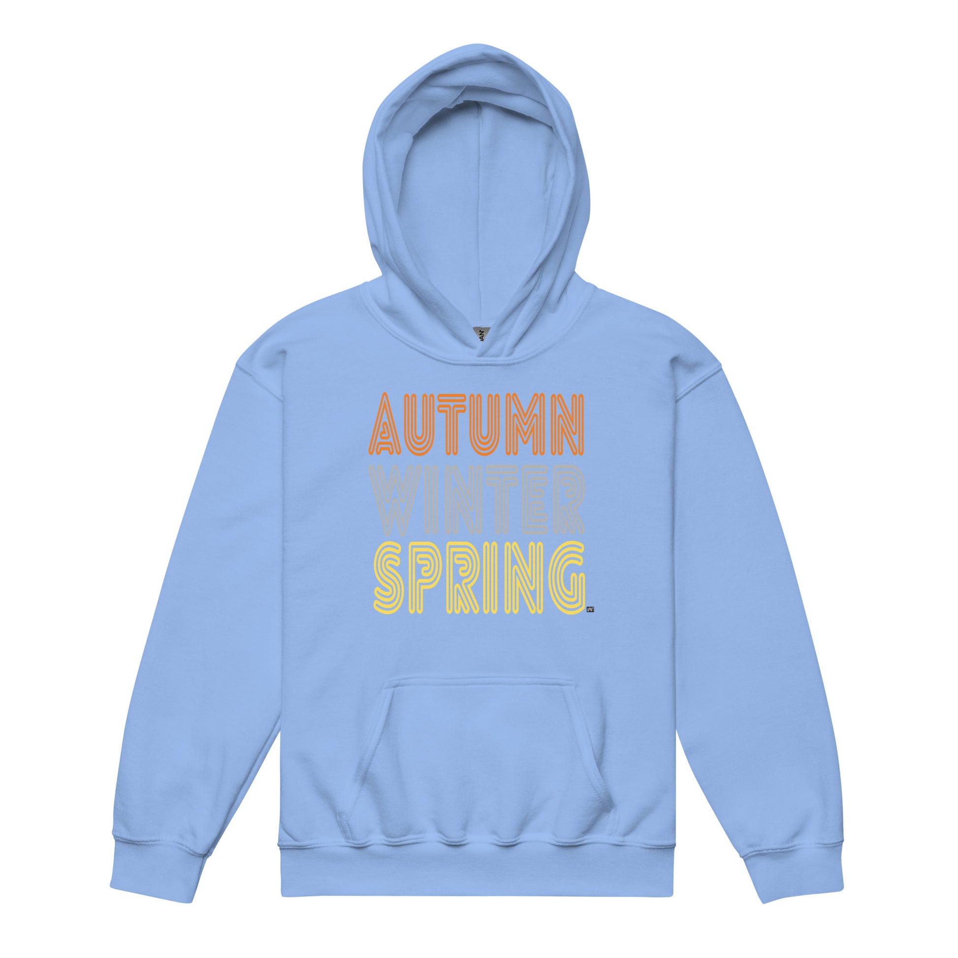 The APWT Gift Shop's Fall into Autumn Kid's Unisex Hoodie in Light Blue from the APWT Kid's Shop