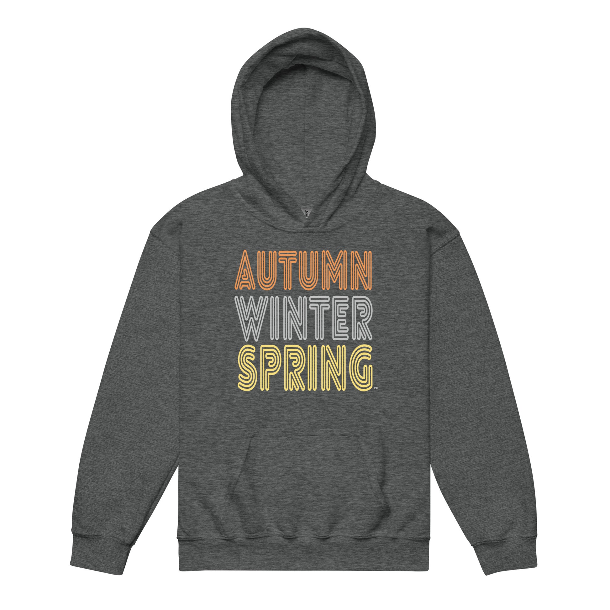 The APWT Gift Shop's Fall into Autumn Kid's Unisex Hoodie in Dark Grey from the APWT Kid's Shop