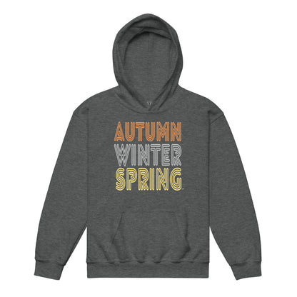 The APWT Gift Shop's Fall into Autumn Kid's Unisex Hoodie in Dark Grey from the APWT Kid's Shop