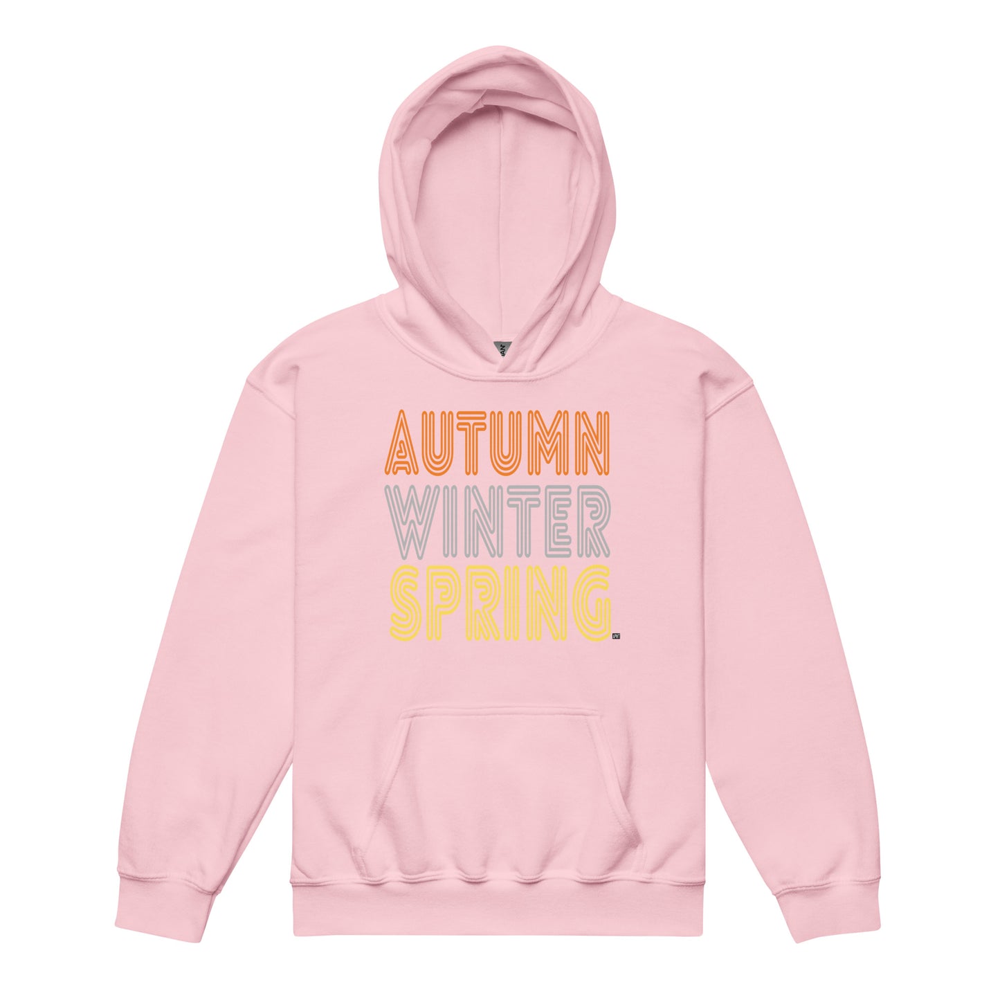 The APWT Gift Shop's Fall into Autumn Kid's Unisex Hoodie in Pink from the APWT Kid's Shop
