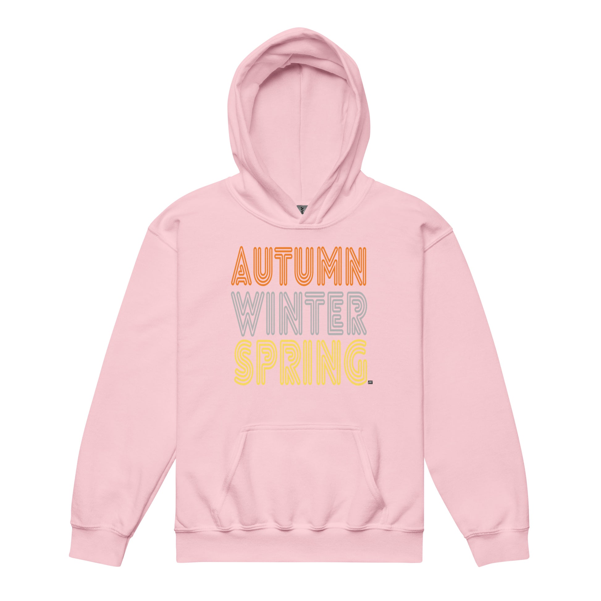 The APWT Gift Shop's Fall into Autumn Kid's Unisex Hoodie in Pink from the APWT Kid's Shop