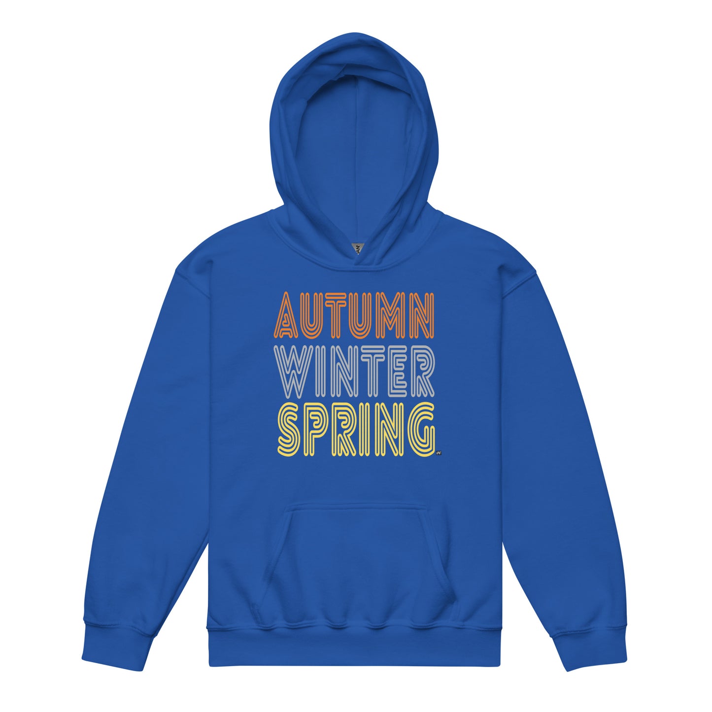 The APWT Gift Shop's Fall into Autumn Kid's Unisex Hoodie in Royal Blue from the APWT Kid's Shop