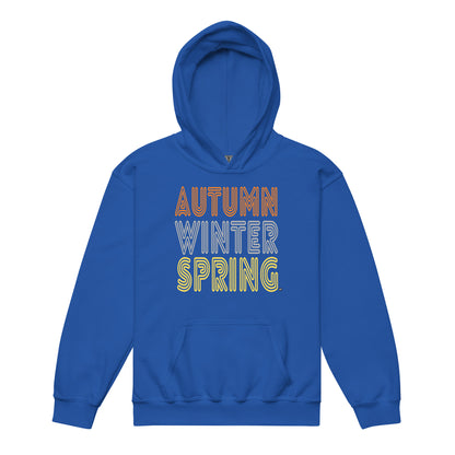 The APWT Gift Shop's Fall into Autumn Kid's Unisex Hoodie in Royal Blue from the APWT Kid's Shop