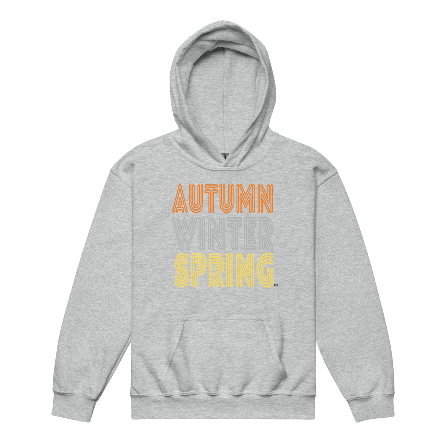 The APWT Gift Shop's Fall into Autumn Kid's Unisex Hoodie in Grey from the APWT Kid's Shop