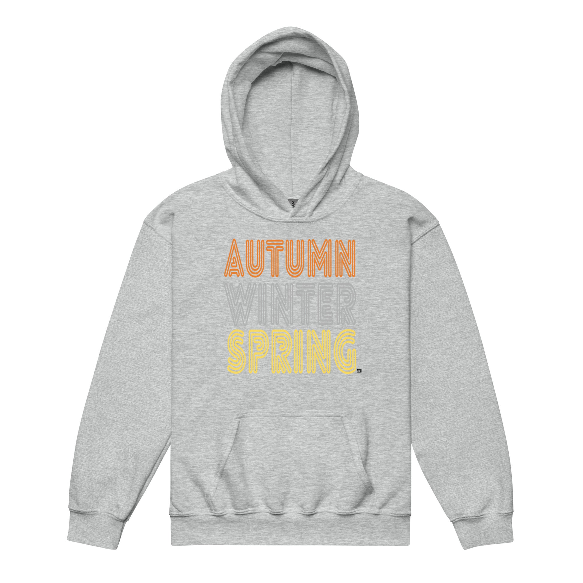 The APWT Gift Shop's Fall into Autumn Kid's Unisex Hoodie in Grey from the APWT Kid's Shop