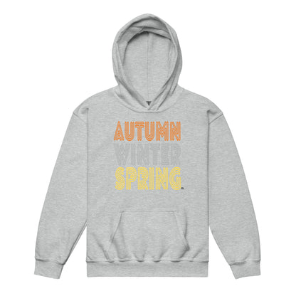 The APWT Gift Shop's Fall into Autumn Kid's Unisex Hoodie in Grey from the APWT Kid's Shop
