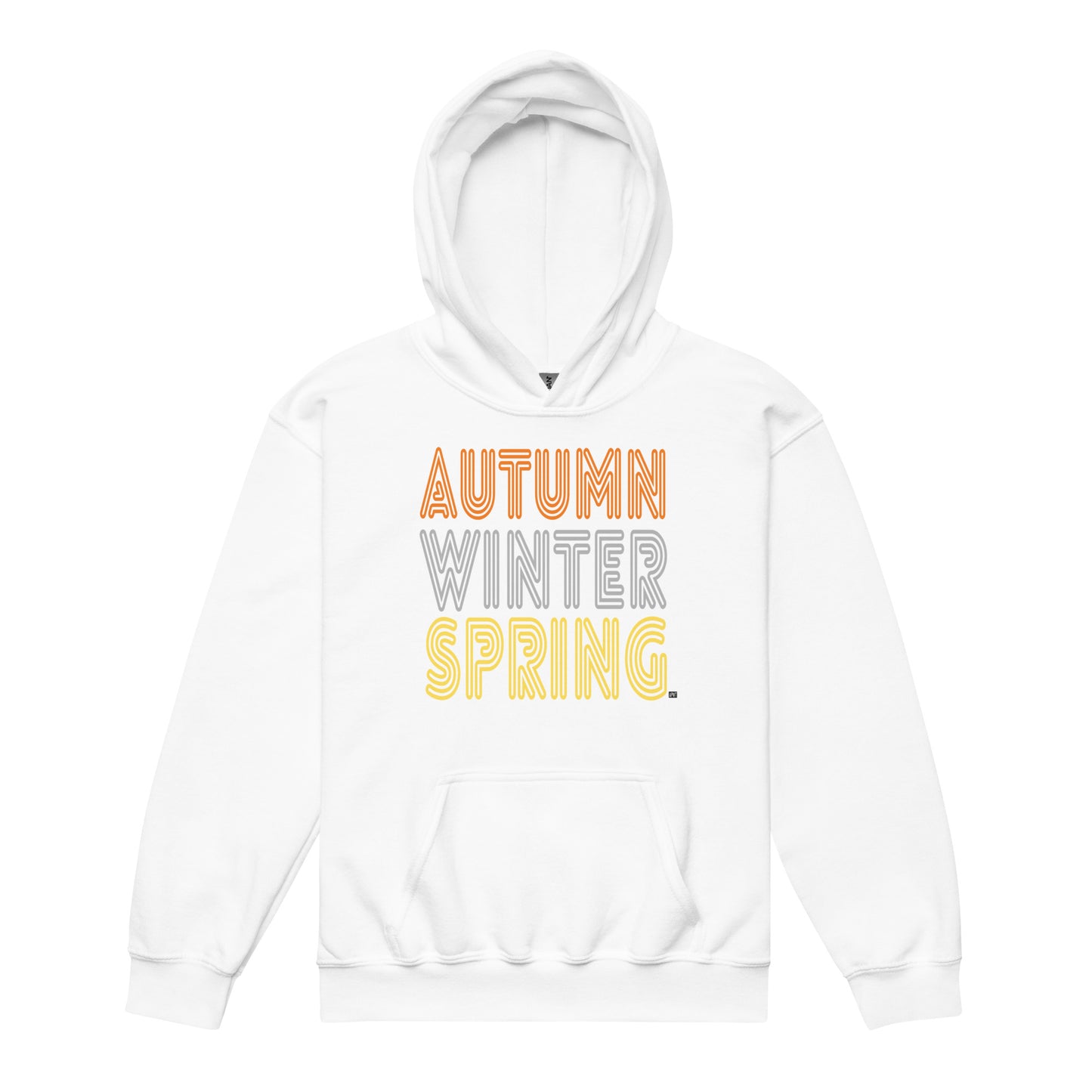 The APWT Gift Shop's Fall into Autumn Kid's Unisex Hoodie in White from the APWT Kid's Shop