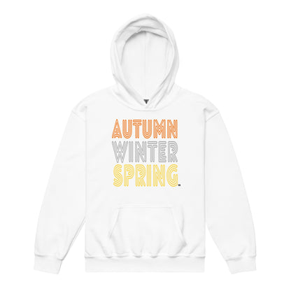 The APWT Gift Shop's Fall into Autumn Kid's Unisex Hoodie in White from the APWT Kid's Shop